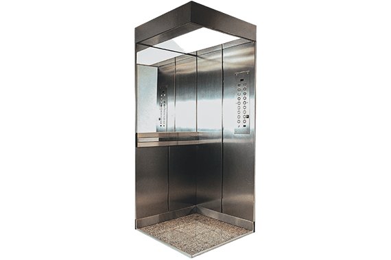 Cabinas completas para elevadores em aço inoxidável escovado