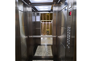 Cabinas completas para elevadores em aço inoxidável escovado